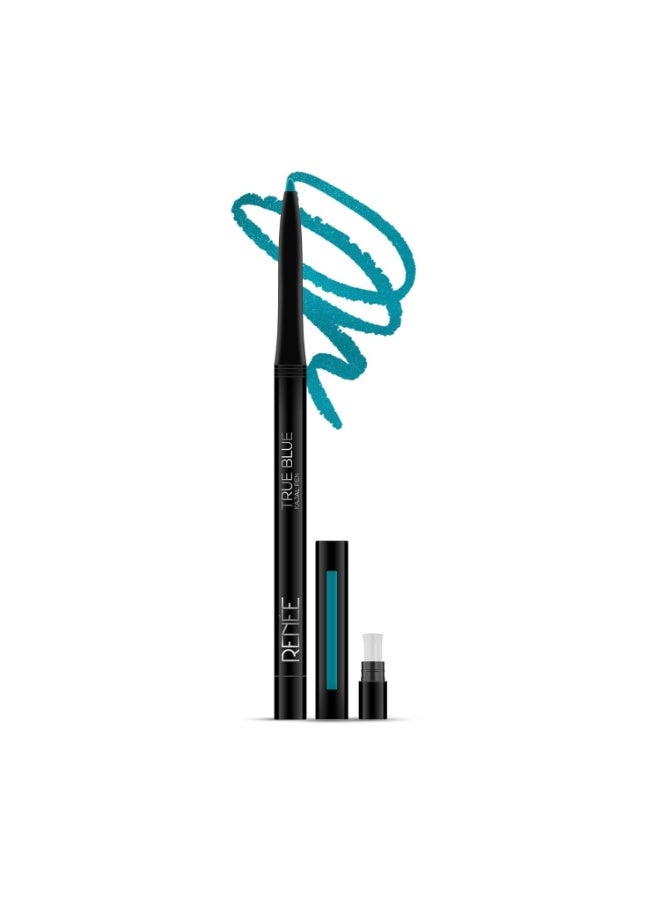 RENEE Kajal Pen with Sharpener - True Blue | 24 Hrs Stay | Long Lasting Kohl Pencil | Matte Finish | Rich Color Payoff | Smudge & Waterproof | One Swipe Application Formula | 0.35gm - Image 2